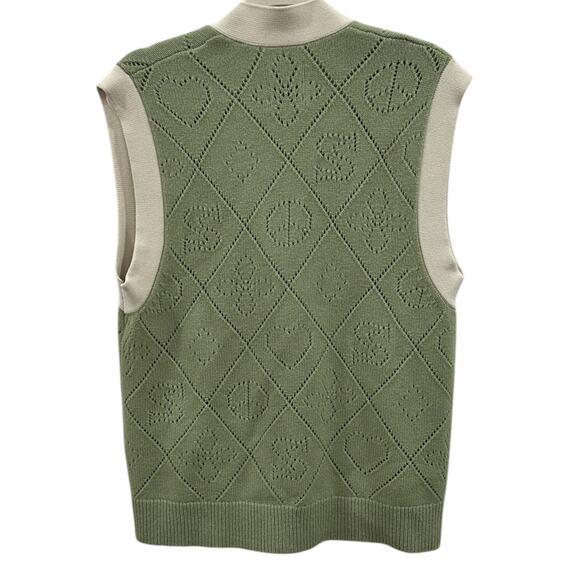 NWT Sandro Espoir Long Pointelle Knit Vest in Green - Picture 3 of 6